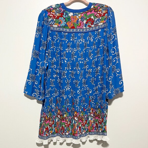 Diane Freis Womens Vintage Chiffon Tunic OS Sheer Resort Island Cruise Button Up - Picture 2 of 10